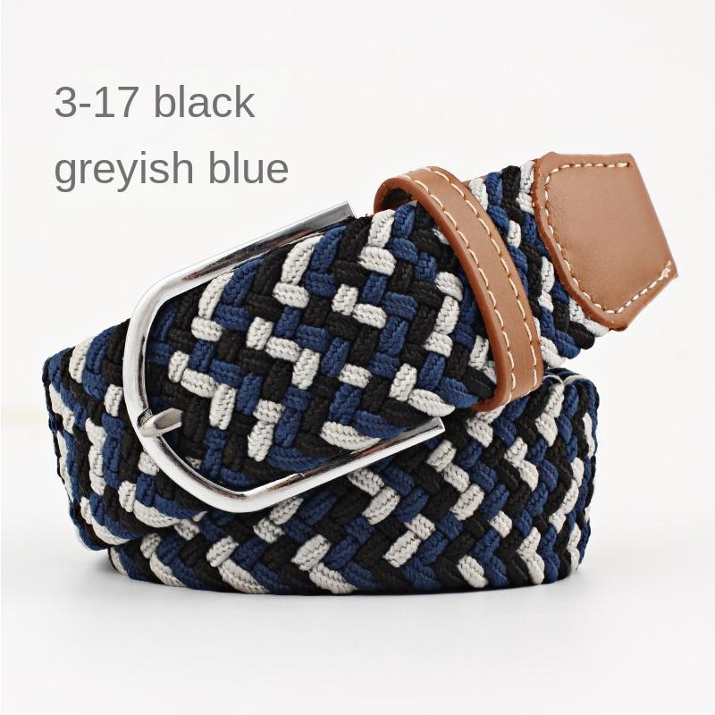 Women Casual Knitted Pin Buckle Without Holes Men Belt Woven Canvas Elastic Expandable Braided Stretch Belts for Female Jeans