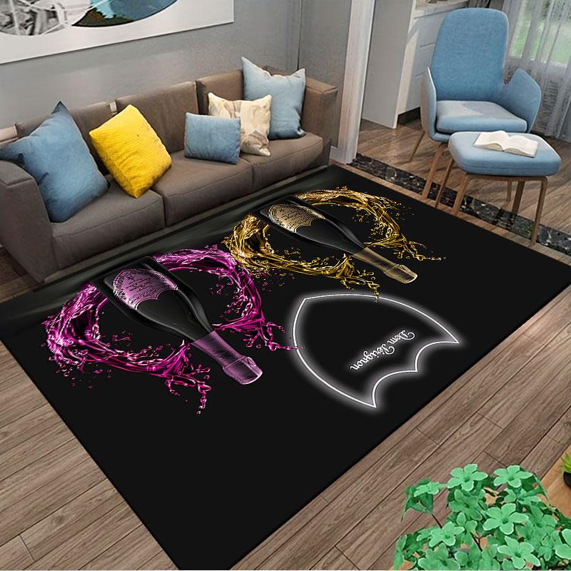 Champagne Bottle Splash Carpet suitable as a non-slip mat for the living room or bedroom sofa