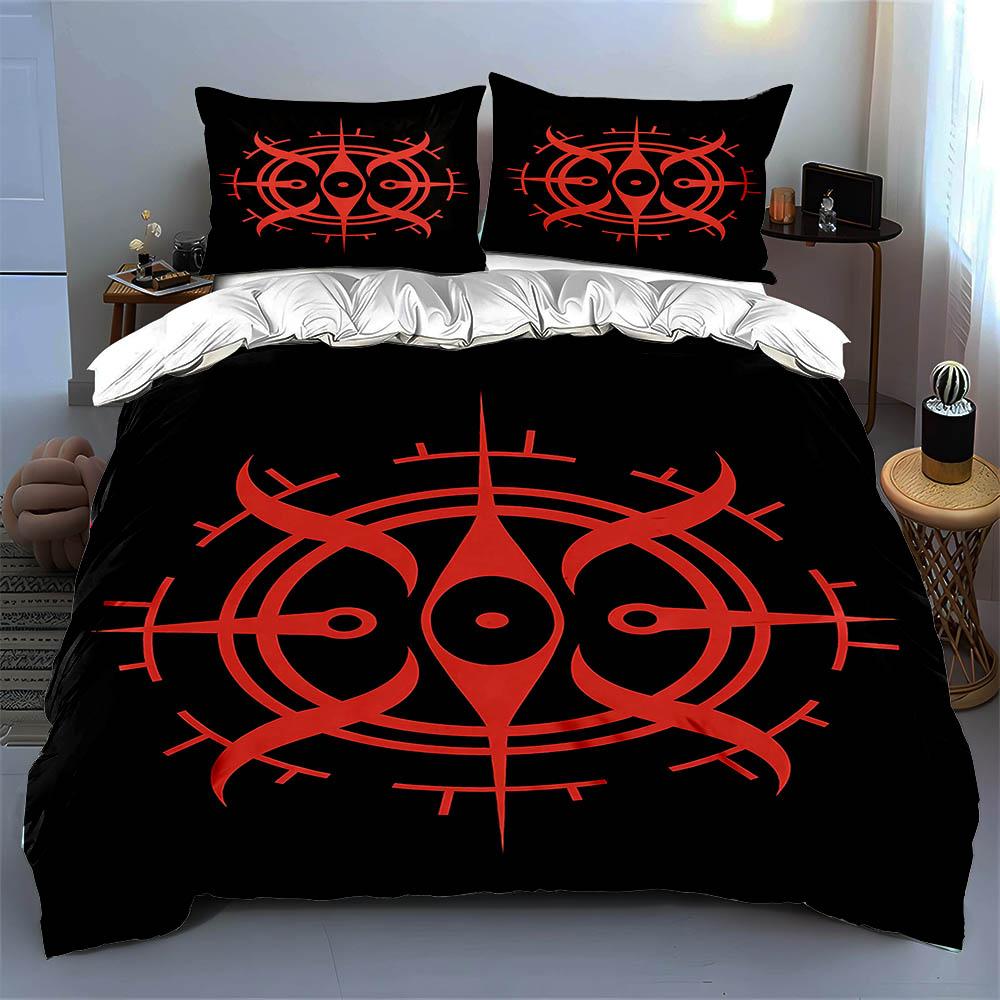 Red, Geometric, Symmetrical. Bedding Duvet Cover Sets Duvet Covers Pillowcases Gifts (1 * Duvet Cover 2 * Pillowcases, Without Duvet Insert)