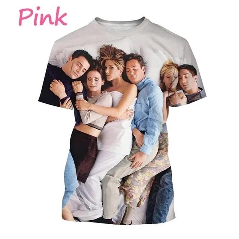 TV Show Friends Printed T-Shirt For Men Women FashionCrewneck Short Sleeve T Shirt  Streetwear Mens Casual Plus Size Tees Top