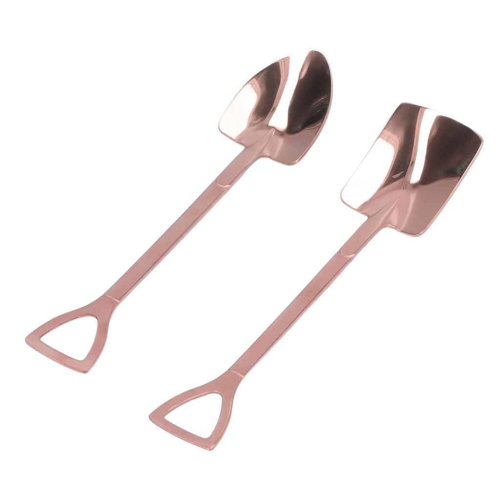 2Pcs Shovel Spoons Stainless Steel Sturdy Durable Anticorrosion Glossy Ergonomic Design Widely Used