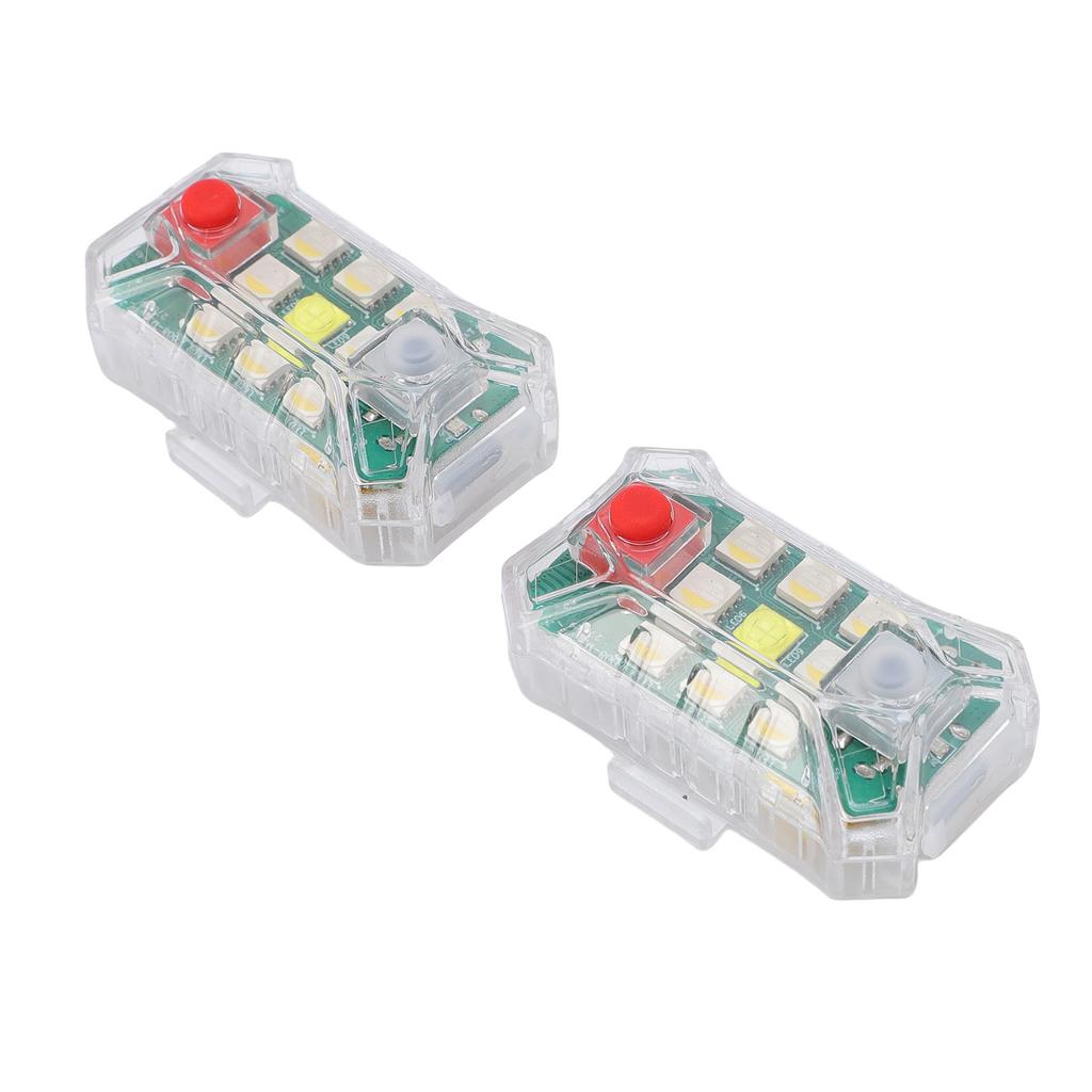 2 ks Bezdrátová LED stroboskopická světla s krytím IP65 Proti kolizi Dálkové ovládání Nabíjecí RGB stroboskopická výstražná světla pro venkovní použití