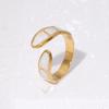 Elegant Stainless Steel Women's Ring - Non-Fading 18K Gold Electroplated, Minimalist Open Design