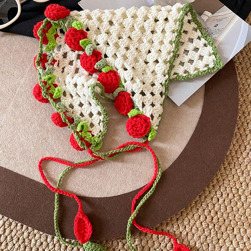 Hair Band Triangle Turban Floral Crochet Bandana Vintage Women Hair Scarf  Children