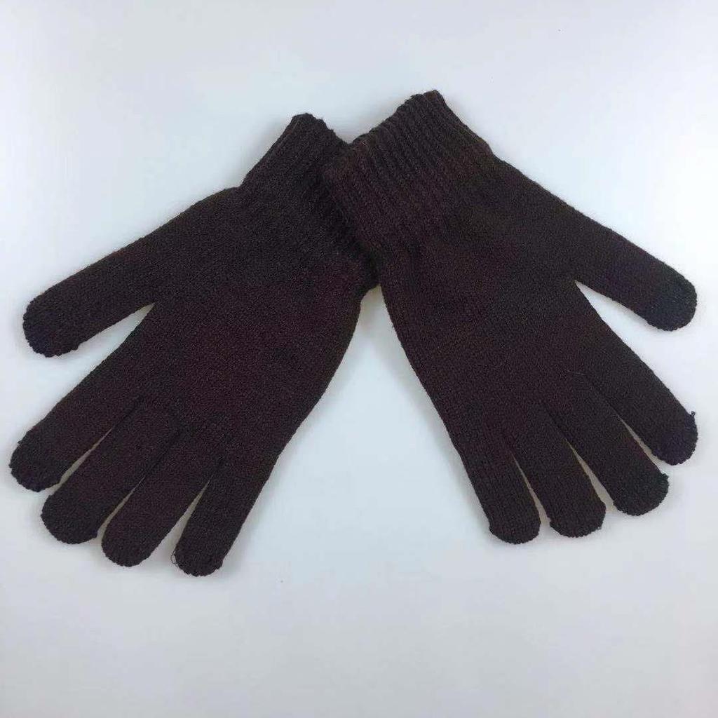 Adult Imitation Cashmere Monochrome Thermal Touch Screen Knitted Gloves Men's Thickened Outdoor Riding Winter Models