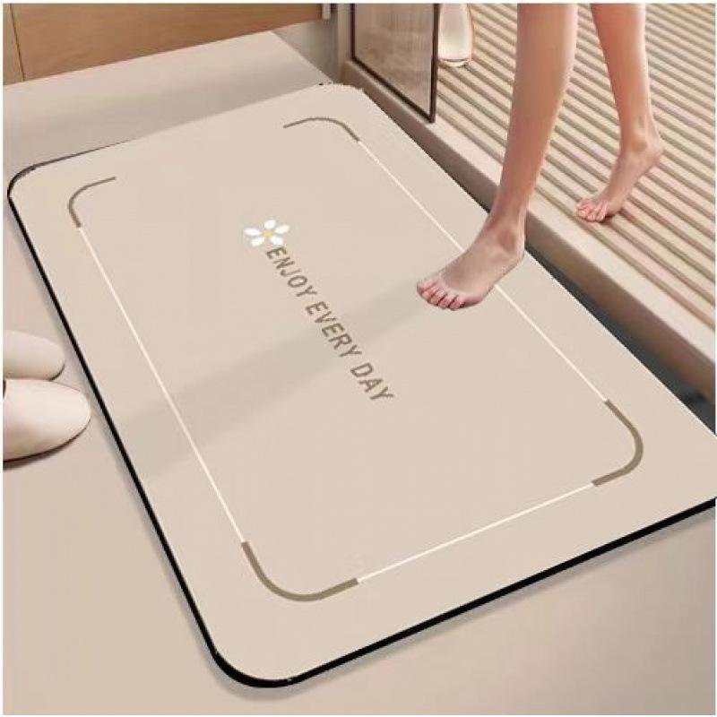 Влагопоглощающий коврик для ванной двери из диатомитовой грязи - Водонепроницаемый, Отрезаемый, Противоскользящий коврик для ног 40*60cm