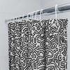 Elegant Black White Graffiti Waterproof Mildewproof Bathroom Curtain Decor Suitable For Wet And Dry Separation Elevate Space