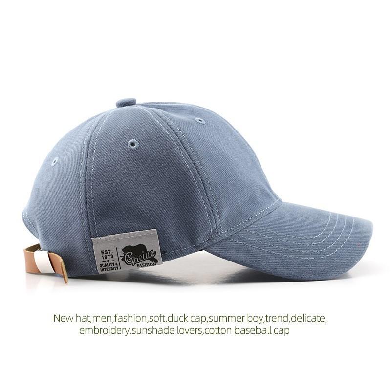 Trendy brand sticker baseball hat men and women couples versatile casual visor retro soft top pure cotton cap