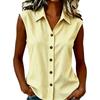 Women’s Collared Button Down Striped Sleeveless Shirt Top with Classic Fit for Daily Office Wear and Casual Outings