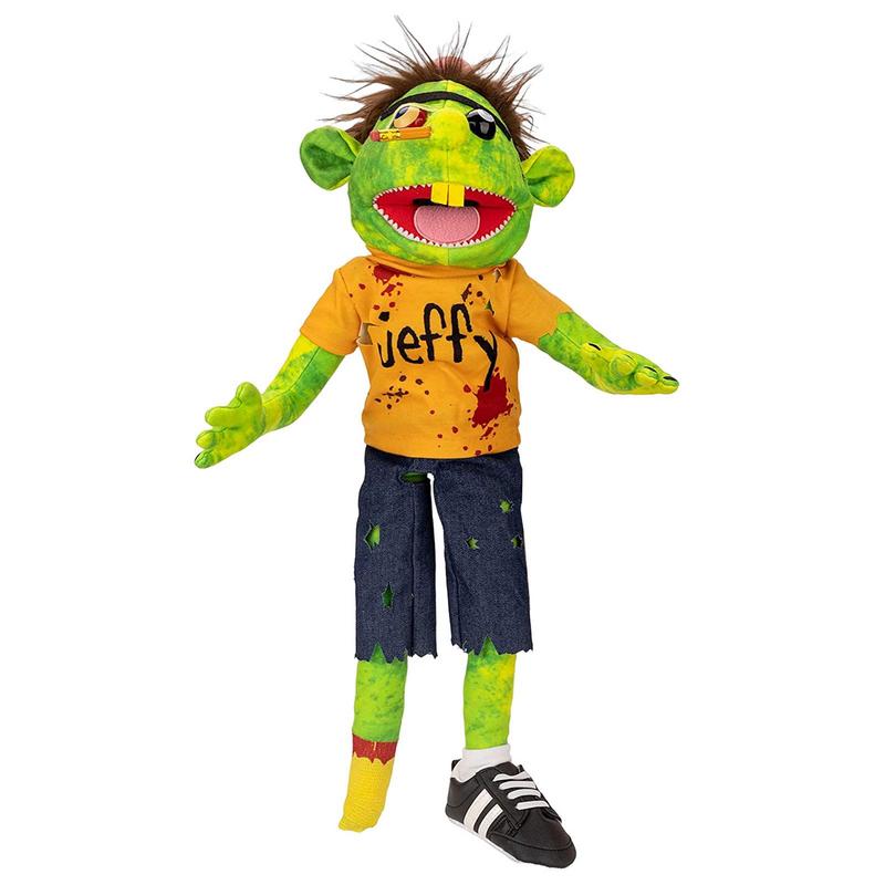 Large Jeffy Puppet Plush Toy Game Singer Rapper Zombie Hand Muppet Plushie Doll Parent-child Family Puppet Gifts for Fans Girls
