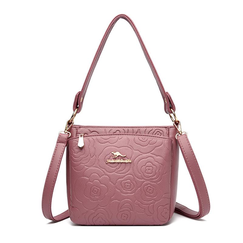 Simple and large-capacity bag women's 2025 autumn and winter fashion messenger bag versatile shoulder small square bag soft leather mother bag