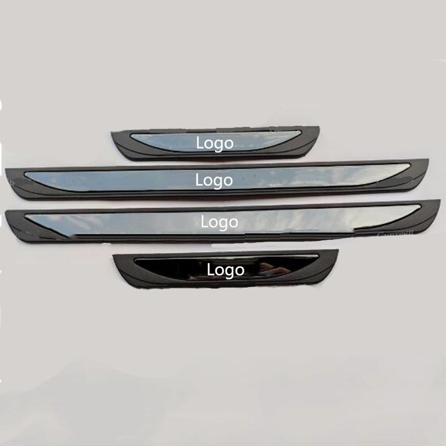 4pcs For Nissan Rogue Car Accessories Door Sill Scuff Plate Cover Protector Trim