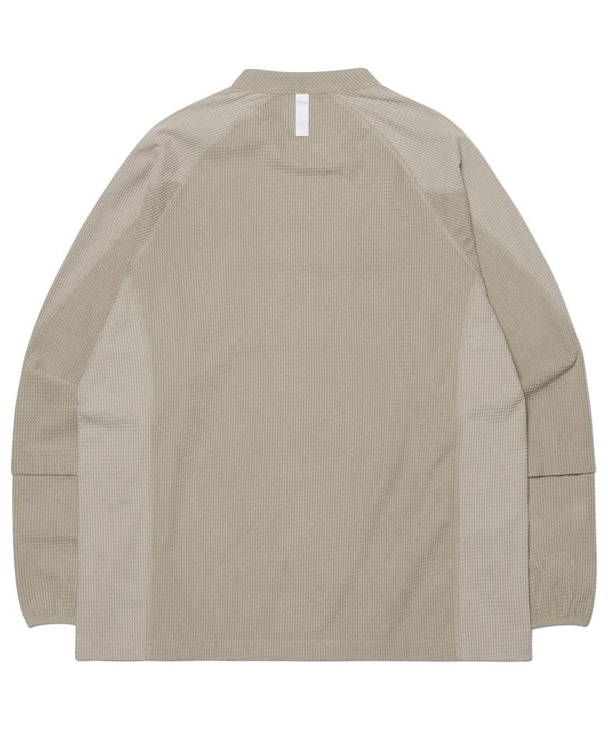 Nomaenyueol Heavy Waffle Long Sleeve Tee - Light Gray
