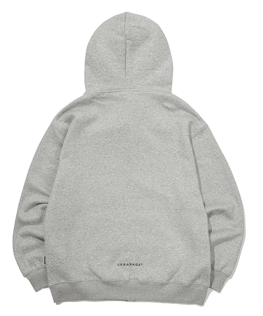 Urbanage Logo Print Zip-Up Hoodie In Melange