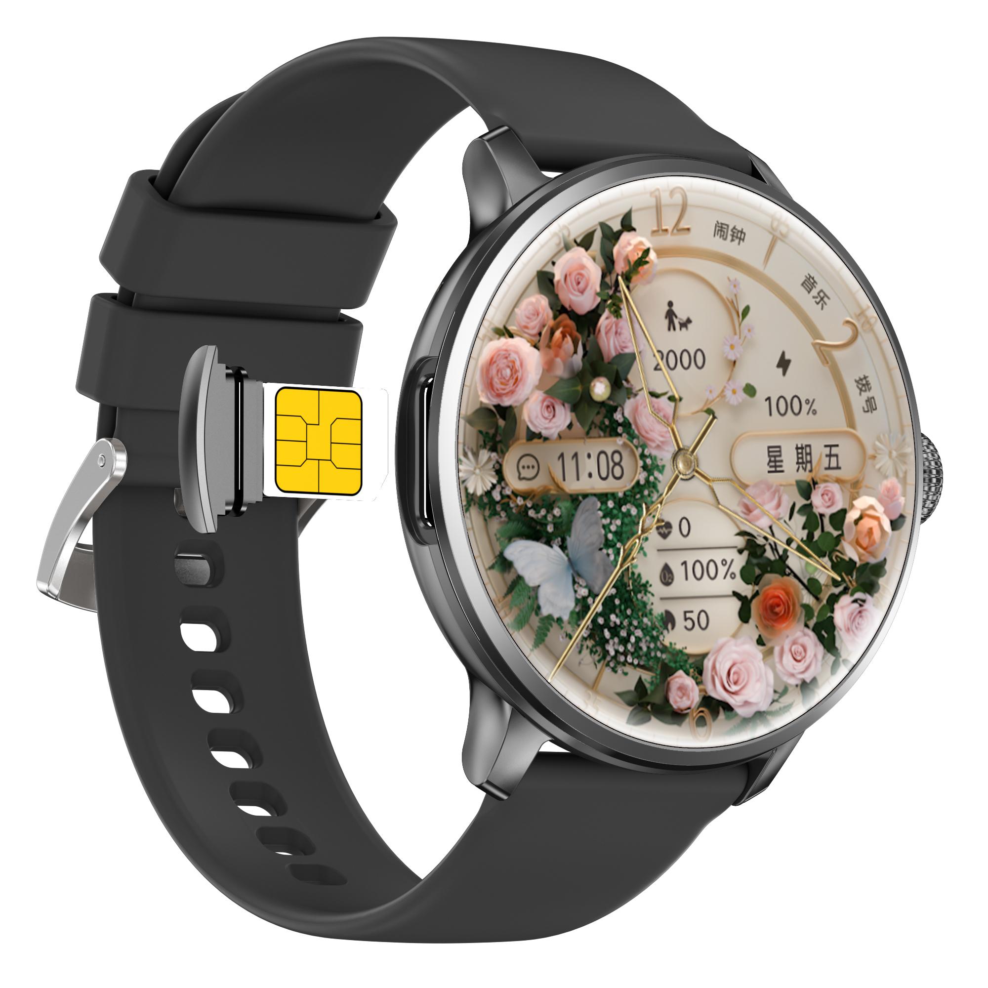 VALDUS 2026 4G Android Women Smart Watch Health Monitoring AMOLED Display NFC SIM Card Video Call IP68 Waterproof Smart Watch H88 чёрный