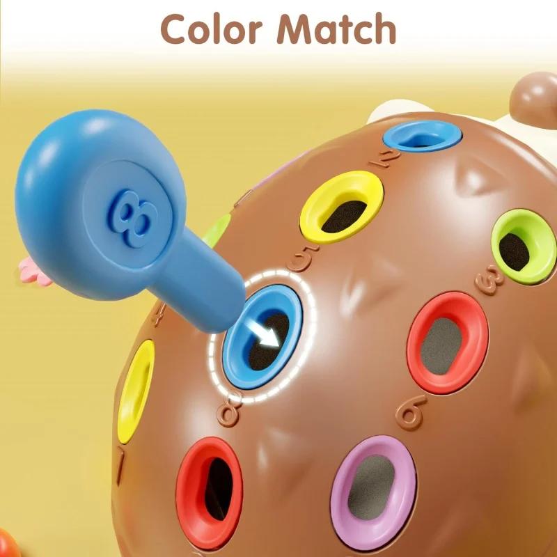 Sensory Hedgehog Toys Toddler Montessori Fine Motor Toys Baby Preschooler Educational Sensory Travel Toys For Age 1 2 3 4 Year