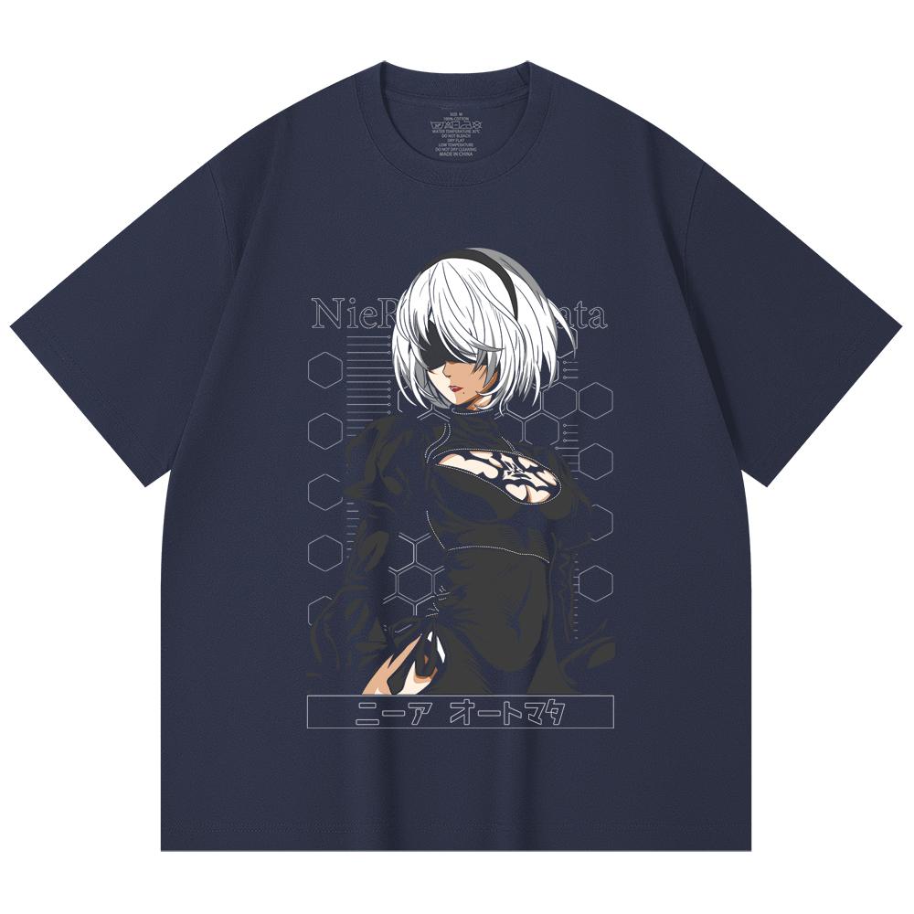 230 Gsm 100% Cotton NieR Automata V2 Print Unisex Heavy Cotton T Shirt