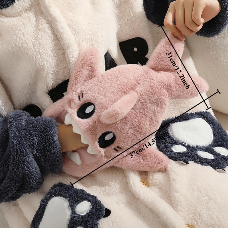 

1000ml Cartoon Plush Hot Water Bottle, Explosion-Proof Warm Hand Bag, Winter Warm Belly Bag for Daily Use розовый