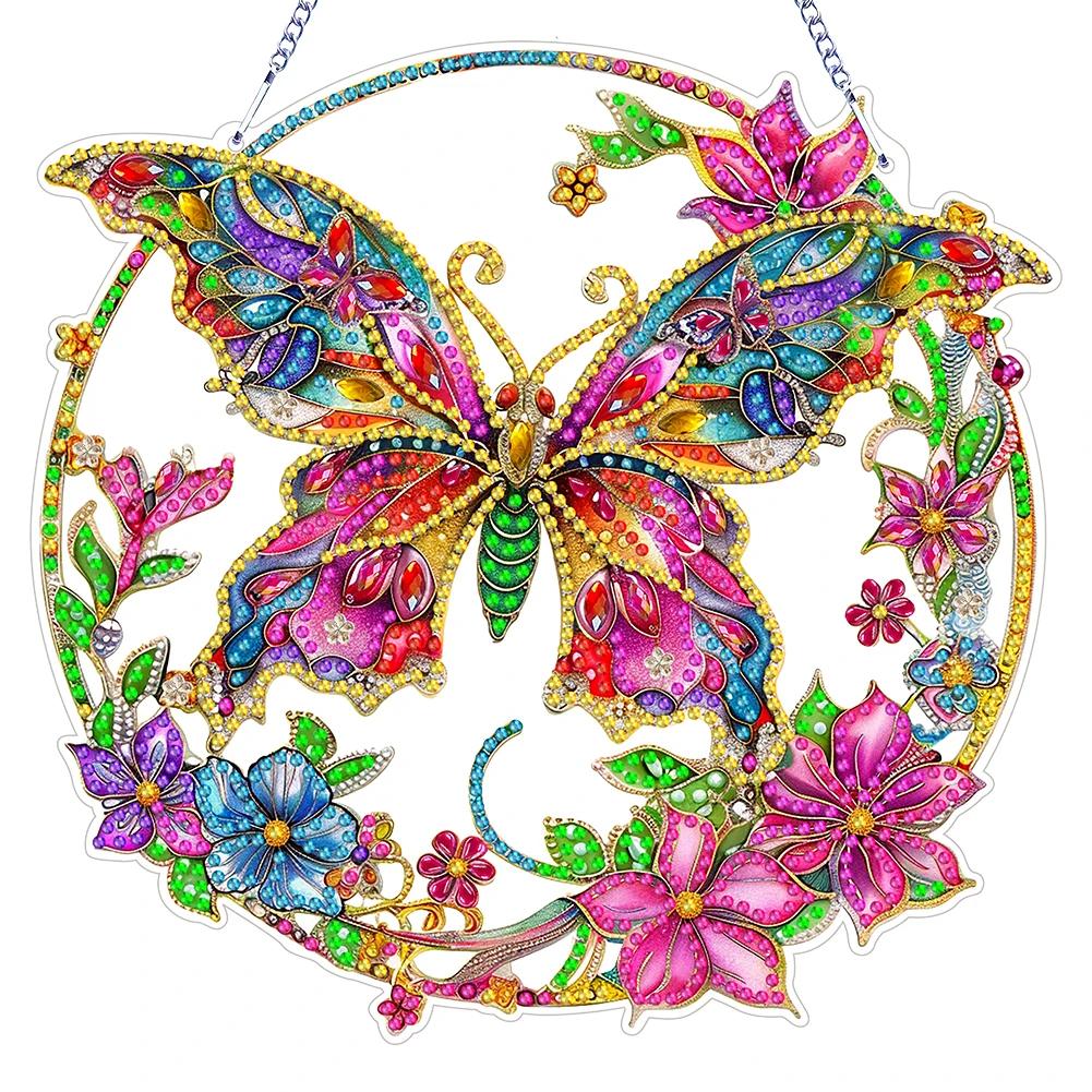 PET Double Sided Special Shaped Cute Animal Rhinestone Diamond Art Window Pendants Diamond Painting Hanging Ornament for Adults