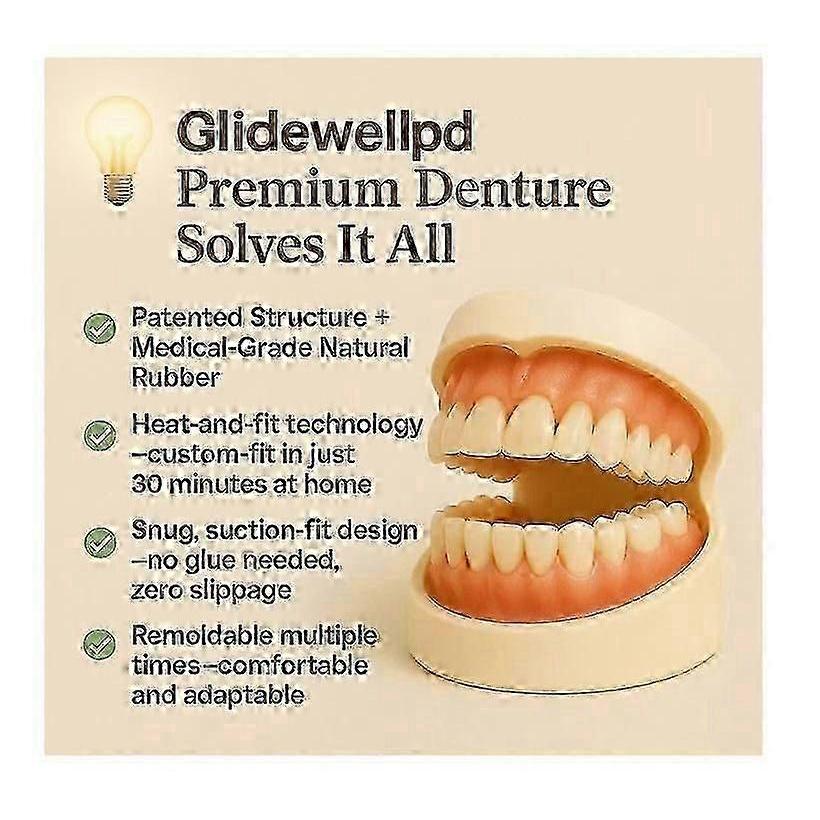 Glidewellpd - Premium Silicone Denture, Smileasego Premium Dentures Full Mouth
