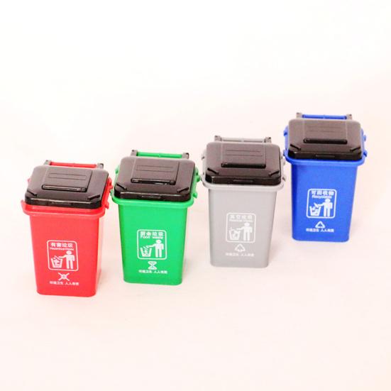 4Pcs Miniature Trash Cans Realistic DIY High Simulation Pretend Play Toys