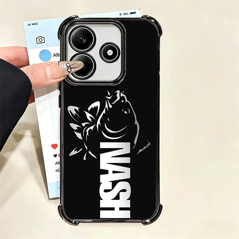 Nash Fishing Fish Mark Plating Phone Case For Xiaomi Poco X5 X6 X7 X8 Pro Max F8 Ultra F7 M8 M7 M5S Redmi 15C 15 14C 13C 13 X3 1