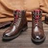 American Style Men Boots Brand Fashion Comfortable Ankle Boots Leather