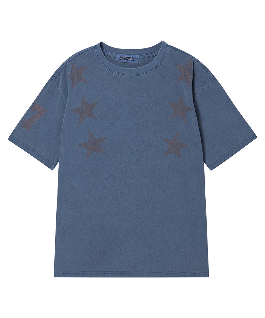 PRENDA Three Star Pigment Short Sleeve Navy