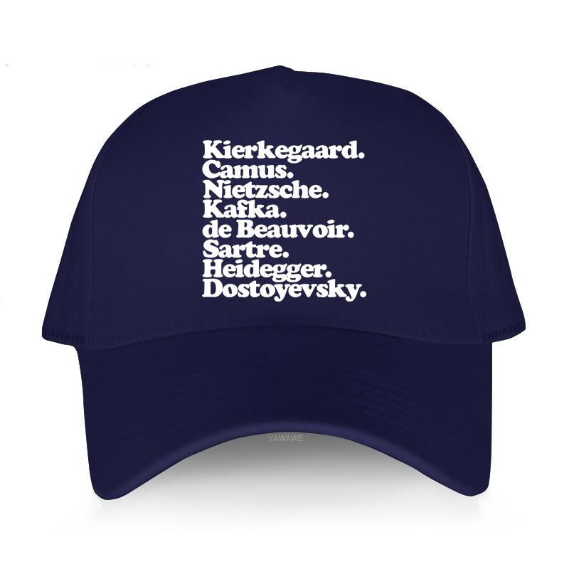 

Дышащая бейсболка унисекс Kierkegaard. Камю. Ницше. Кафка. де Бовуар. Сартр. Хайдеггер. Модная шляпа Достоевского.