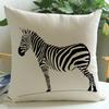 Wild Animal Style Decorative Cushion Cover African Zebra Elephant Giraffe Cotton Linen Square Throw Pillowcase Cojines 45X45Cm