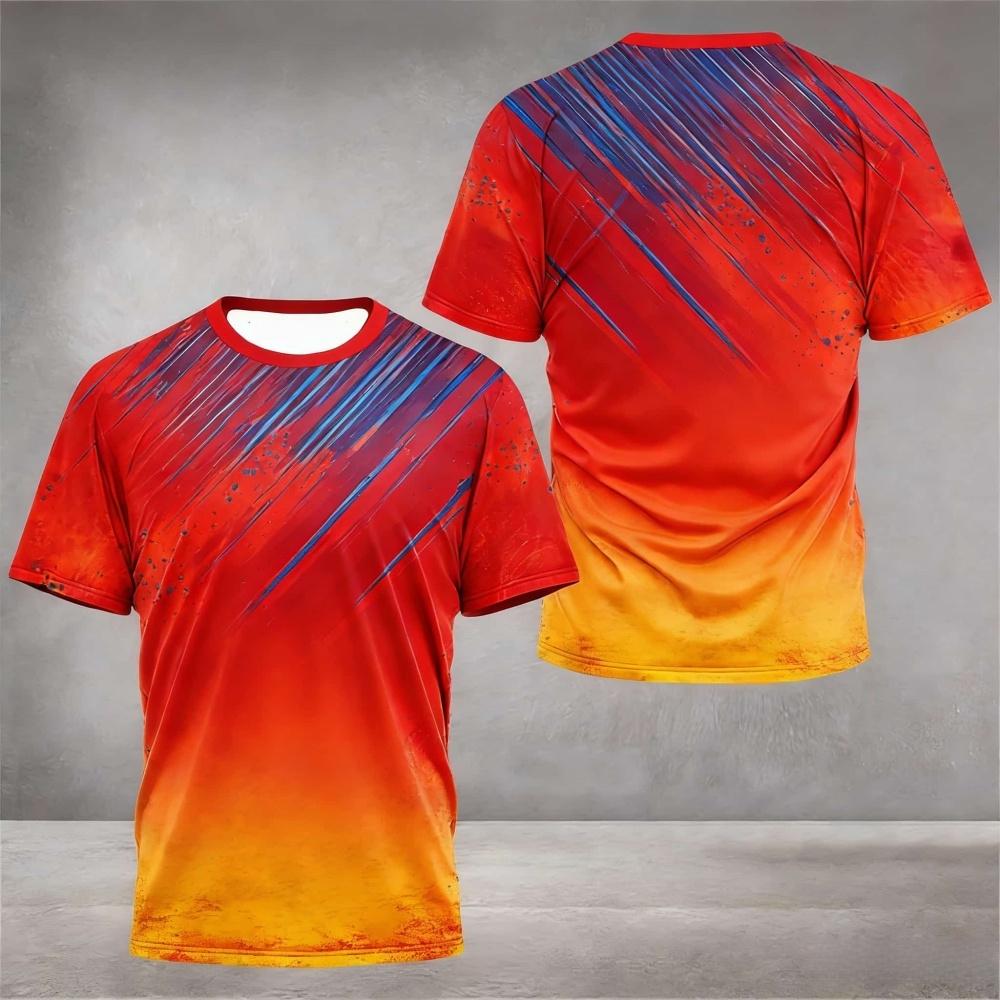 Einfache Mode Schnelltrocknende Sport T-Shirts Sommer Freizeit Kurzarm T-Shirts Locker Atmungsaktiv Laufen Badminton T-Shirts 3XL orange