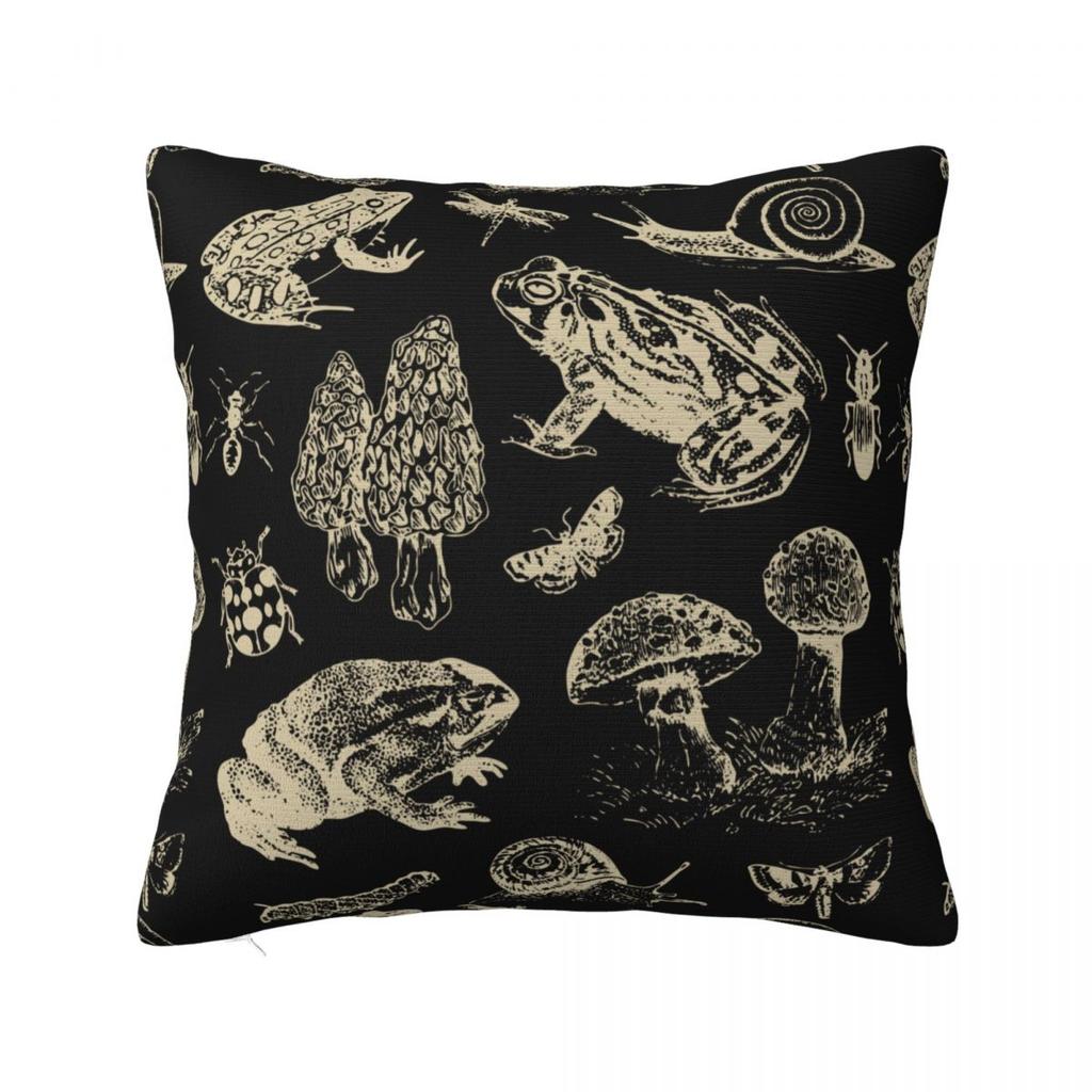 Cottagecore Aesthetic Frog Goblincore Grugne Fairycore Mushroom Pillow Covers Home Cushion Cover Cool Throw Pillow Case 4040