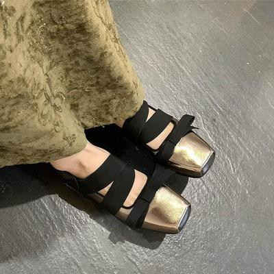 Mode Square Toe Retro Sportliche Ballerinas Damen Oberbekleidung Leichte Mund Schleife Schnürung Lässig Mary Jane Rutschfeste Flats
