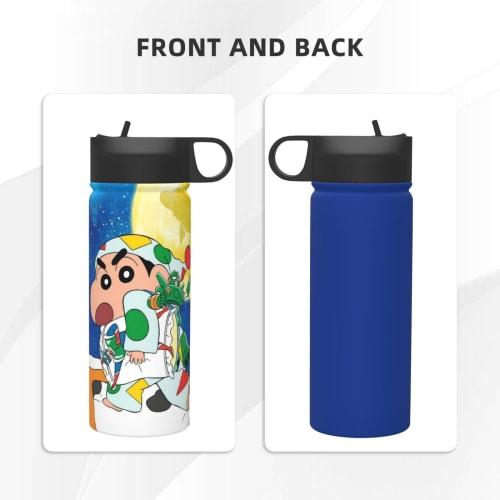 Crayon Shin-chan Vacuum Insulated Portable Mug, 500ml-600ml Stainless Steel Bottle for Car Use, Direct Drinking, Keeps Hot or Cold, Coffee Cup with Li