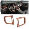 For Honda CRV CR-V 2017- Peach Wood Grain L&R AC Air Outlet Vent Cover Trim