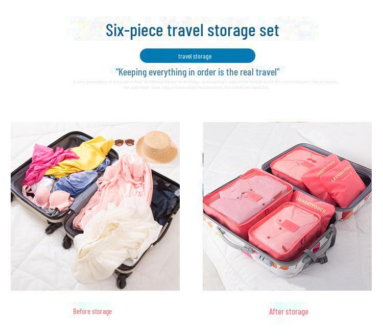 Six-piece Set of Cross-border Quilt Clothes Dustproof Storage Bags for Travel, Keeping Clothing Organized and Protected While Moving.