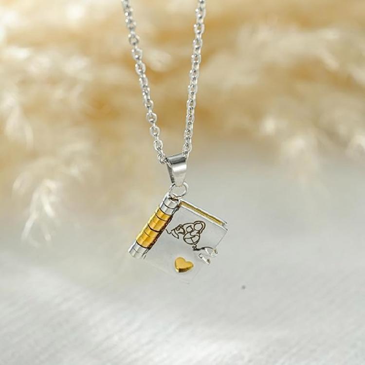 Buch Inspiriertes Graviertes Halsband Für Enkelinnen Nachdenkliches Geschenk Von Oma Titanstahl Halskette