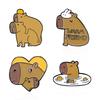 Adorable Capybara Prankster Brooch: I Love Hugs Fashion Badge