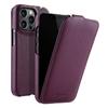 MELKCO For iPhone 13 Pro Max Phone Protective Shell Litchi Texture Genuine Cow Leather+PC Vertical Flip Case