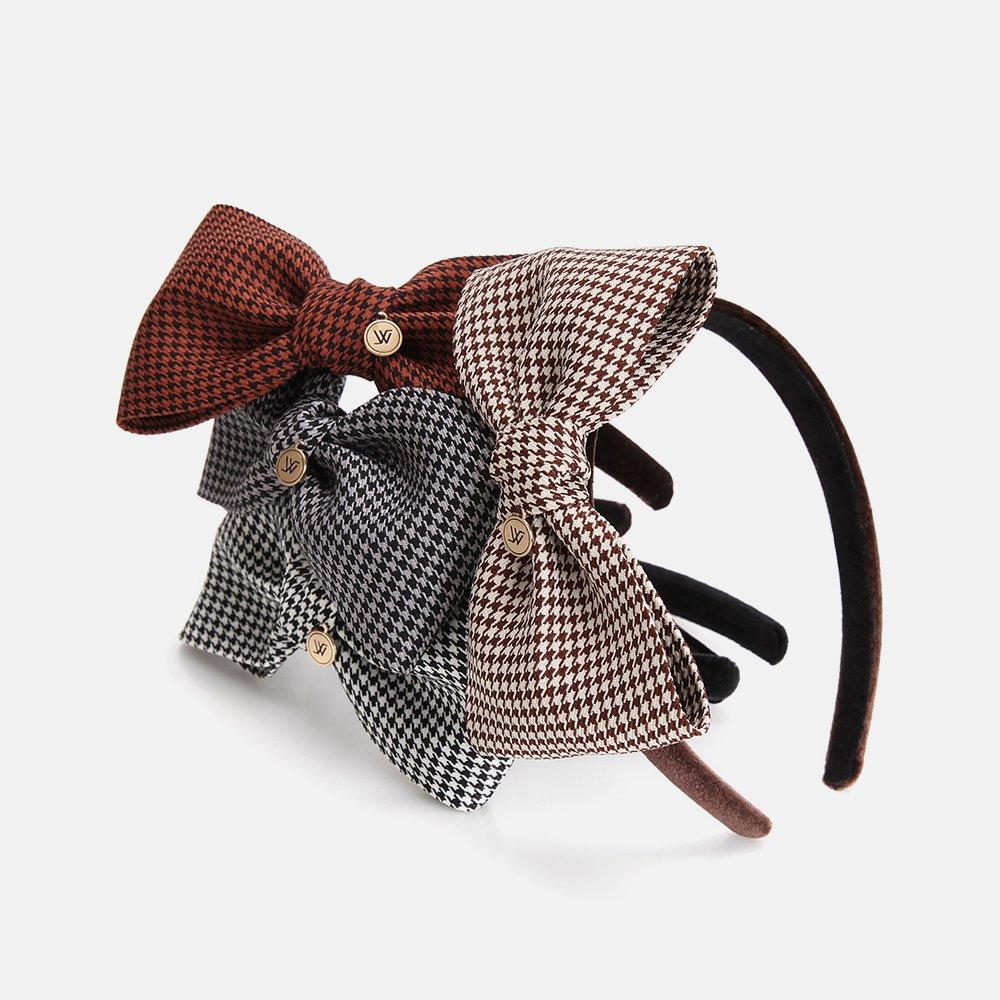 

Houndstooth Check Headband Kids Ageda (4 Colors) gray