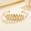 Adjustable Baroque Leaf Metal Arm Ring – European & American Style