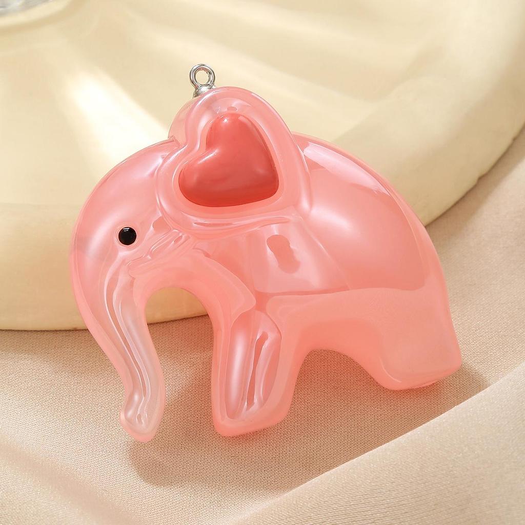 Adorable Acrylic Keychain: Pink Heart Teddy Bear, Bubble Unicorn, and Elephant Charm
