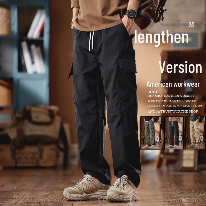 Shanggu Men's Retro Waterproof Extended Casual Pants for Autumn and Winter