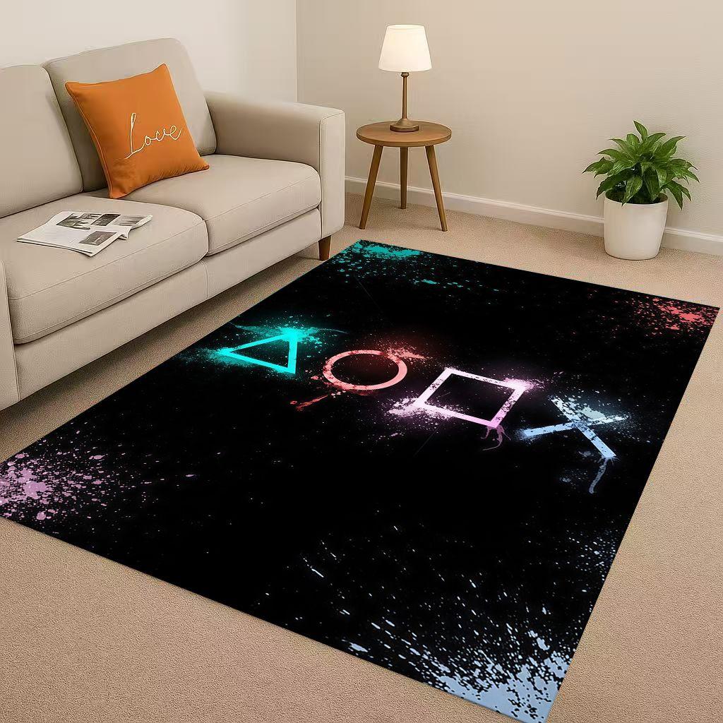 Retro Game Zone Sign Gamer Controller Living Room Non-Slip Area Rug Carpet for Bedroom Kids Playroom Sofa,Home Decor Doormat