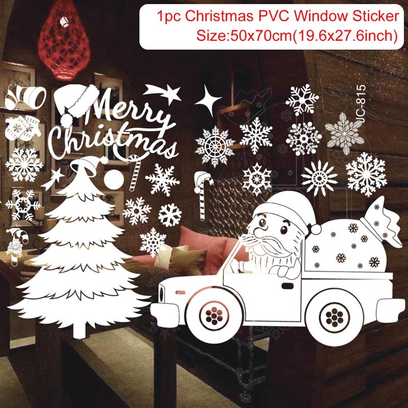 Christmas Window Stickers Merry Christmas Decorations for Home Christmas Wall Sticker Kids Room New Year Decoration
