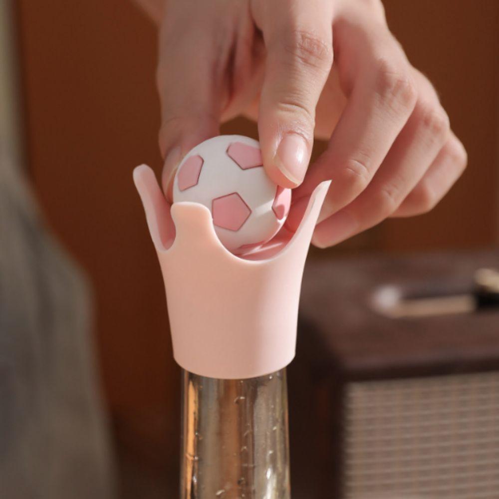 Silicone Soccer Wine Bottle Stopper Leak-Proof Bubble Water Bottle Cover Party