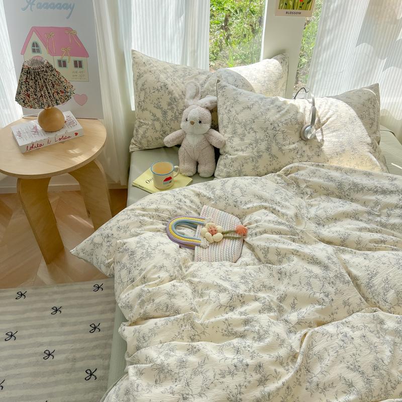 French Style Floral Bedding Sets 2025 New Soft Bed Sheet Set Woman Duvet Cover For Girls With Pillow Covers Quilt Cover