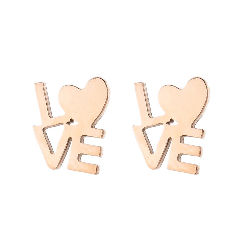 

Love Heart Gold Plated Earrings For Couples Tragus Piercing Stainless Steel Tiny Stud Earrings Romantic Gifts Brinco Coracao