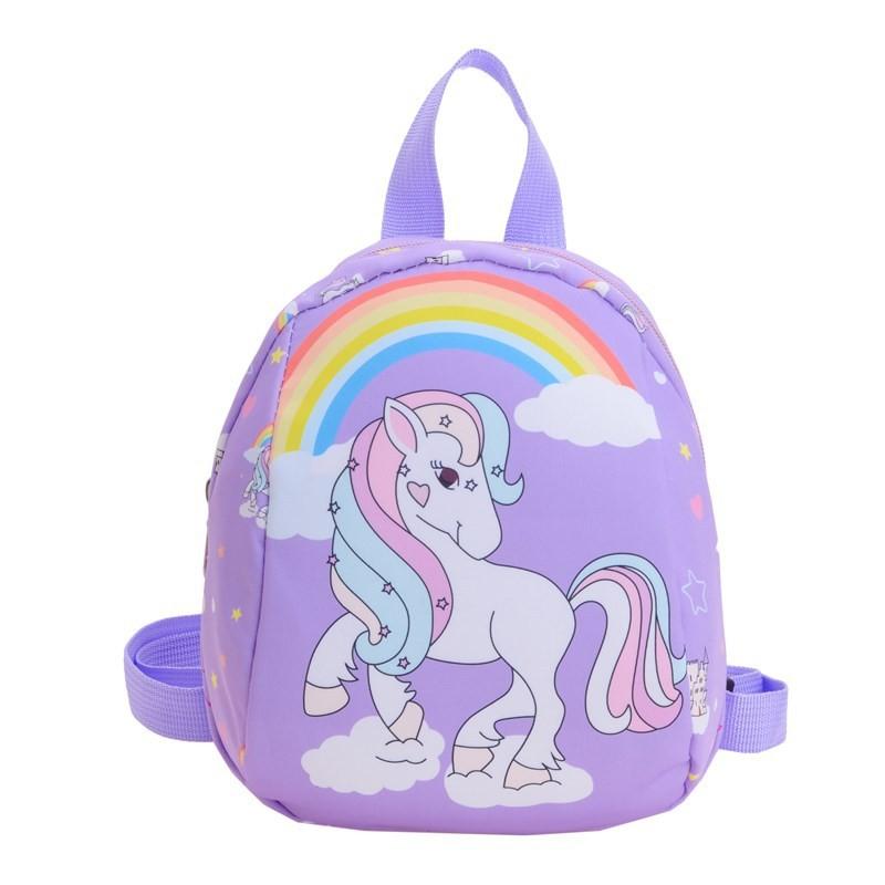 Adorable Cartoon Rainbow Unicorn Backpack For Kids With Magical Design And Playful Colors