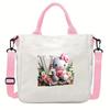 Sweet Cartoon Print 26 Letter Canvas Bag Schoolgirl Portable Crossbody Shoulder Bag Trend